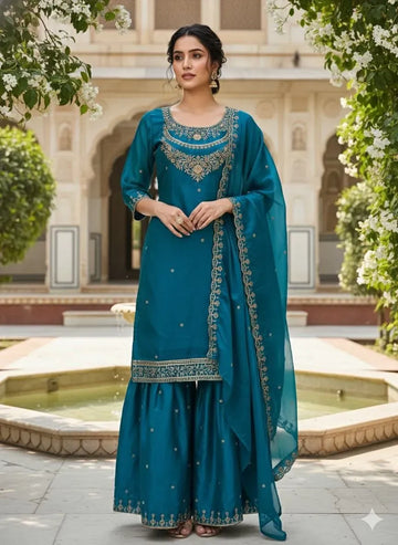 Exclusive Designer Sharara Set - Heavy Embroidery for Festive Wear