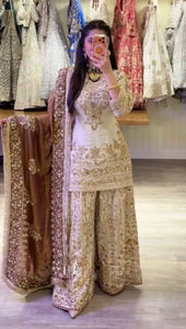 Exclusive Designer Silk Sharara Set - Heavy Embroidery for Festive Wear
