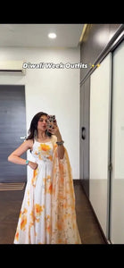 Exclusive Digital Print Anarkali Gown - Padded Party Wear for Women