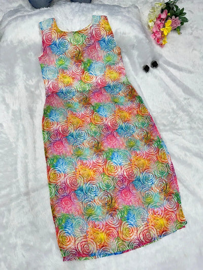 Exclusive Digital Print Jimmy Organza Kurti - Vibrant Holi Special for Women