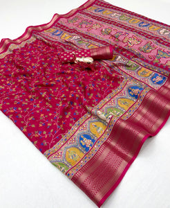 Exclusive Dolla Silk Saree with Kalamkari Pallu for Festive Wear