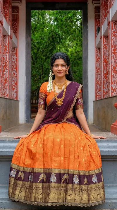 Exclusive Gadhwal Silk Lehenga Choli with Traditional Zari Weaving for Women