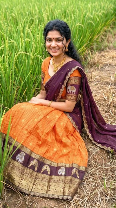 Exclusive Gadhwal Silk Lehenga Choli with Traditional Zari Weaving for Women