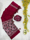 Exclusive Gajji Crepe Silk Saree - Traditional Ajrakh Print for Women