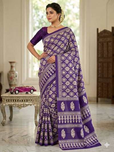 Exclusive Gajji Silk Saree with Real Mirror Work - Elegant Festive Wear for Women