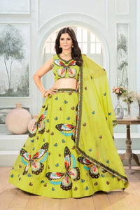 Exclusive Georgette Lehenga Choli - Heavy Butterfly Embroidery Festive Wear for Women