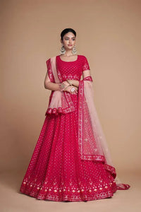 Exclusive Georgette Lehenga Choli - Heavy Sequins Embroidery Festive Party Wear for Women