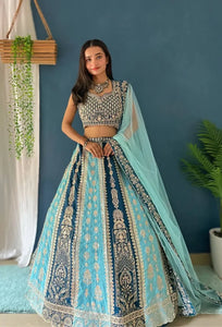Exclusive Georgette Lehenga Choli - Heavy Zari Embroidery Work for Weddings