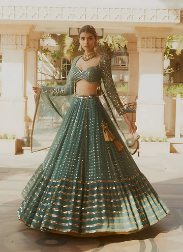 Exclusive Georgette Lehenga Choli Set - Heavy Sequin Embroidery Festive Wear for Women