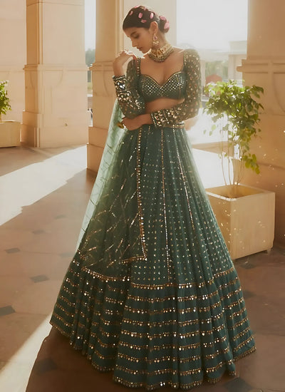 Exclusive Georgette Lehenga Choli Set - Heavy Sequin Embroidery Festive Wear for Women
