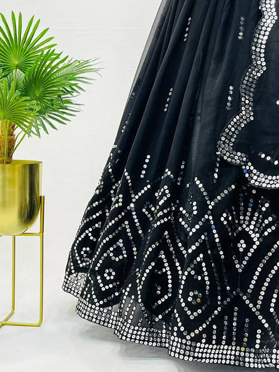 Exclusive Georgette Lehenga Choli Set - Heavy Sequin Embroidery for Wedding Wear