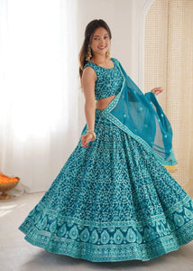 Exclusive Georgette Lehenga Choli with Sequin Embroidery for Festive Wear