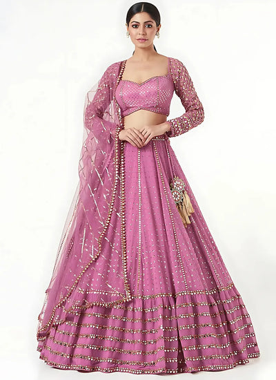 Exclusive Georgette Lehenga Choli with Sequins Embroidery - Festive Wear for Women