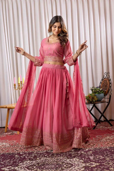 Exclusive Georgette Lehenga - Heavy Sequence Embroidery