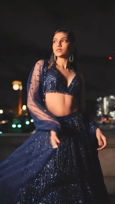 Exclusive Georgette Lehenga with Heavy Sequins Work for Bridal Wear