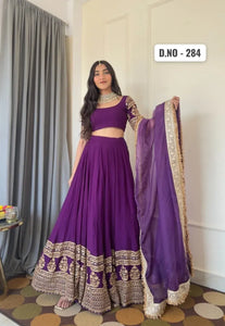 Exclusive Georgette Lehenga with Heavy Zari Embroidery - Festive Wear for Women