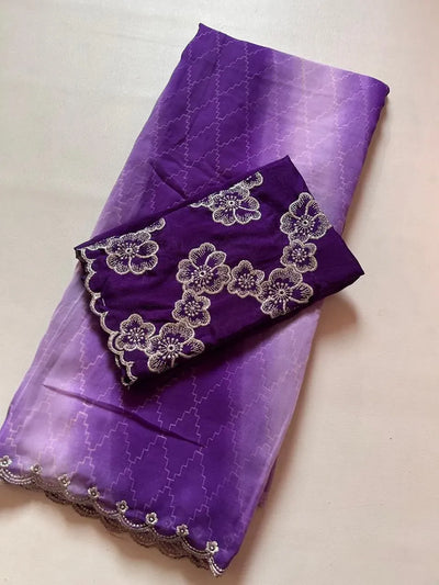 Exclusive Georgette Shibori Saree - Winter Special with Designer Blouse