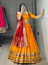 Exclusive Golden Paithani Lehenga - Traditional Zari Weaving for Wedding Season