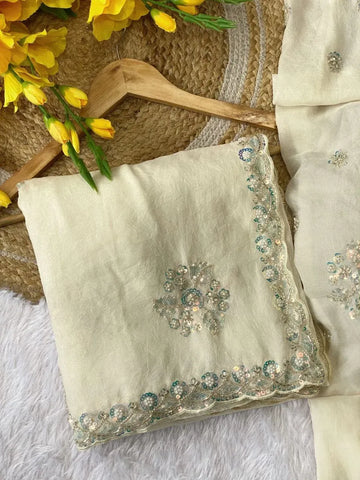 Exclusive Handcrafted Beaded Saree - Luxurious Floral Design for Party Wear