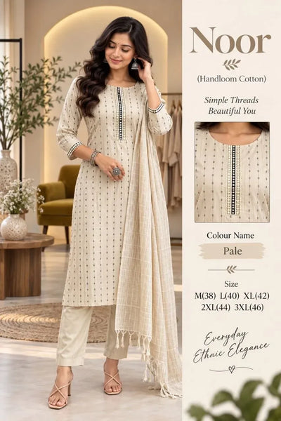 Exclusive Handcrafted Cotton Kurta Set - Traditional Mirror Work for Festive Wear