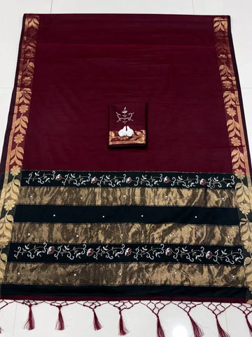 Exclusive Handloom Cotton Saree - Traditional Festive Wear for Women