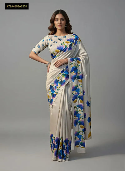Exclusive Handloom Tussar Silk Saree - Tulip Digital Print Festive Wear