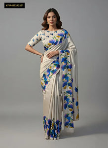 Exclusive Handloom Tussar Silk Saree - Tulip Digital Print Festive Wear