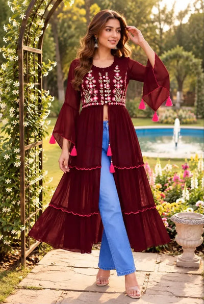 Exclusive Heavy Georgette Kurti - Trending Slit Design for Festive Wear