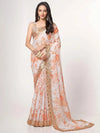 Exclusive Ivory Peach Floral Saree - Designer Wedding Collection for Women