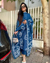 Handcrafted Floral Jaipuri Printed Cotton Suit Set with Dupatta for Festive Wear