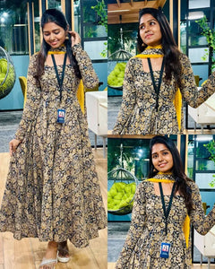 Exclusive Kalamkari Anarkali Gown - Traditional Festive Look