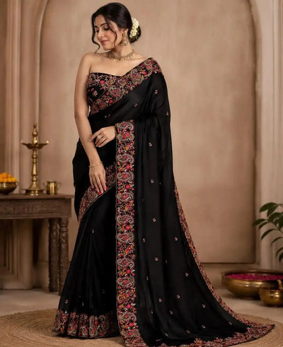 Exclusive Kashmiri Embroidery Saree - Premium Georgette Festive Wear for Women
