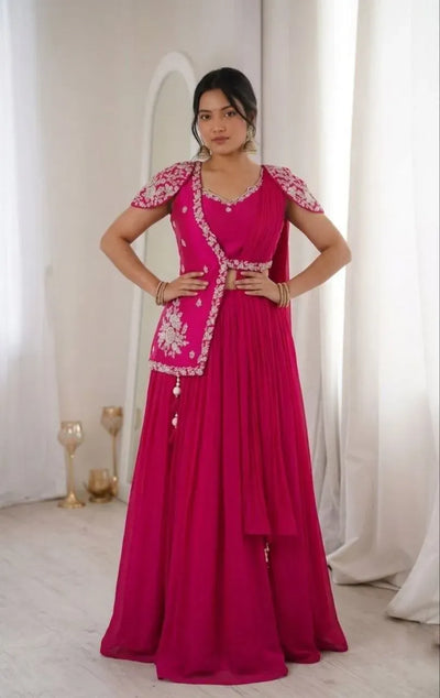 Exclusive Lehenga Choli with Jacket - Fully Stitched Festive Wear