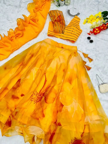 Exclusive Lehenga for Women - Floral Organza Festive Wear