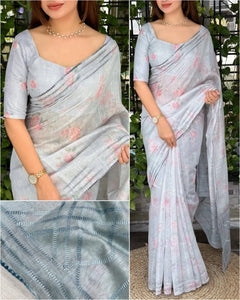 Exclusive Mul Cotton Saree with Katha Work for Festive Wear