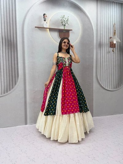Exclusive Navratri Special Lehenga Choli - Trending Bandhej Print with Heavy Gamathi Work