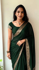 Exclusive Naylon Chinnon Saree - Soft Zari Weaving for Festive Occasions