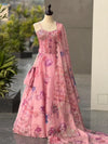 Exclusive Organza Corset Lehenga - Elegant Digital Print for Festive Wear