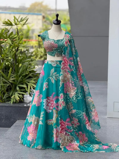 Exclusive Organza Lehenga Choli with Sequence Work - Festive Prep for Women
