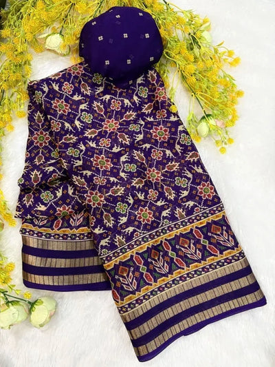 Exclusive Patola Design Saree - Traditional Soft Georgette Festive Wear for Women