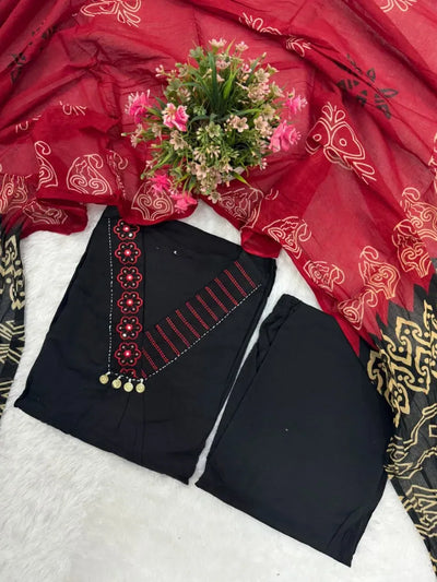 Exclusive Pure Cotton Suit Set - Handcrafted Festive Wear for Women