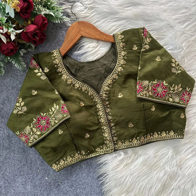 Exclusive Pure Silk Blouse - Heavy Embroidery Bridal Wear for Women