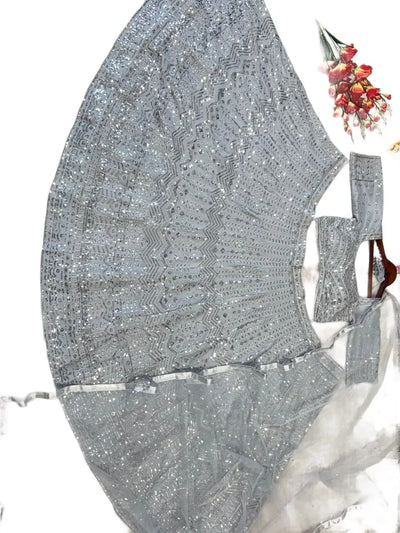 Exclusive Rangoli Silk Lehenga - Heavy Sequins Wedding Wear