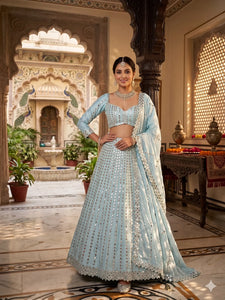 Exclusive Rangoli Silk Lehenga with Heavy Mirror Work - Festive Wear for Women