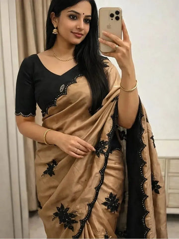 Exclusive Rangoli Silk Saree - Designer Sequence Work for Wedding Season