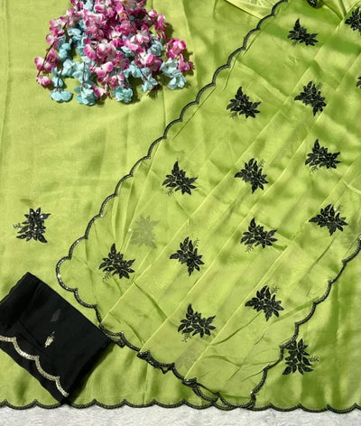 Exclusive Rangoli Silk Saree - Designer Sequence Work for Wedding Season
