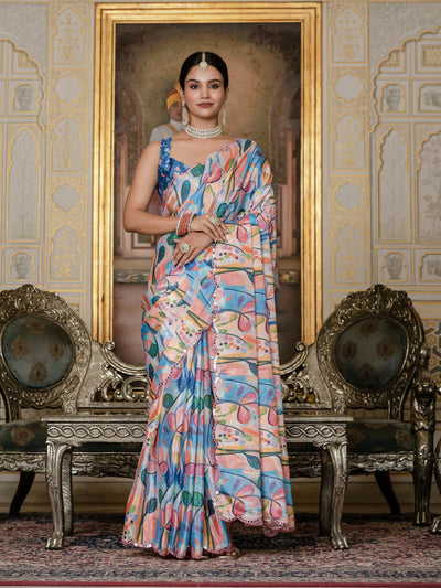 Exclusive Ready to Wear Saree - Designer Chinnon for Wedding Season