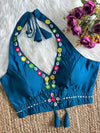 Exclusive Roman Silk Mirror Work Blouse - Heavy Kaudi Festive Garba Wear