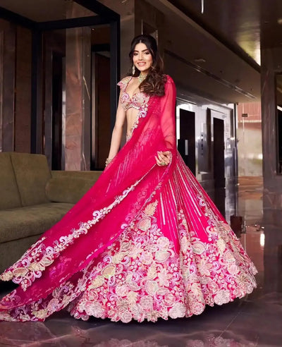 Exclusive Silk Lehenga Choli - 4 Meter Flared Sequins Embroidery for Festive & Bridal Wear