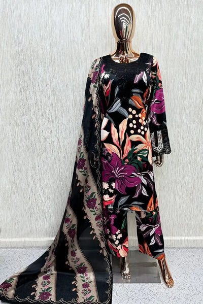 Exclusive Silver Satin Digital Print Kurti Set - Pakistani Style Festive Wear for Women
